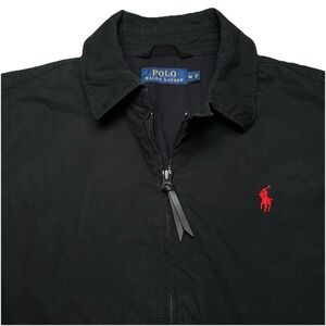 Polo Ralph Lauren Poplin Windbreaker M Mens Bi Swing Bayport Black Americana
